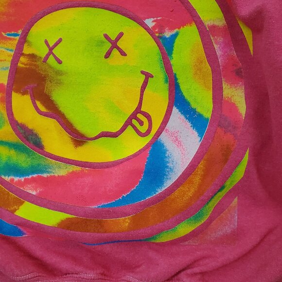 NIRVANA Bright Pink Sweatshirt Heavyweight Drop Shoulder Oversized Size L/XL - Picture 9 of 16
